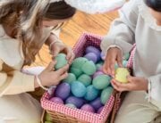 kids opening easter eggs