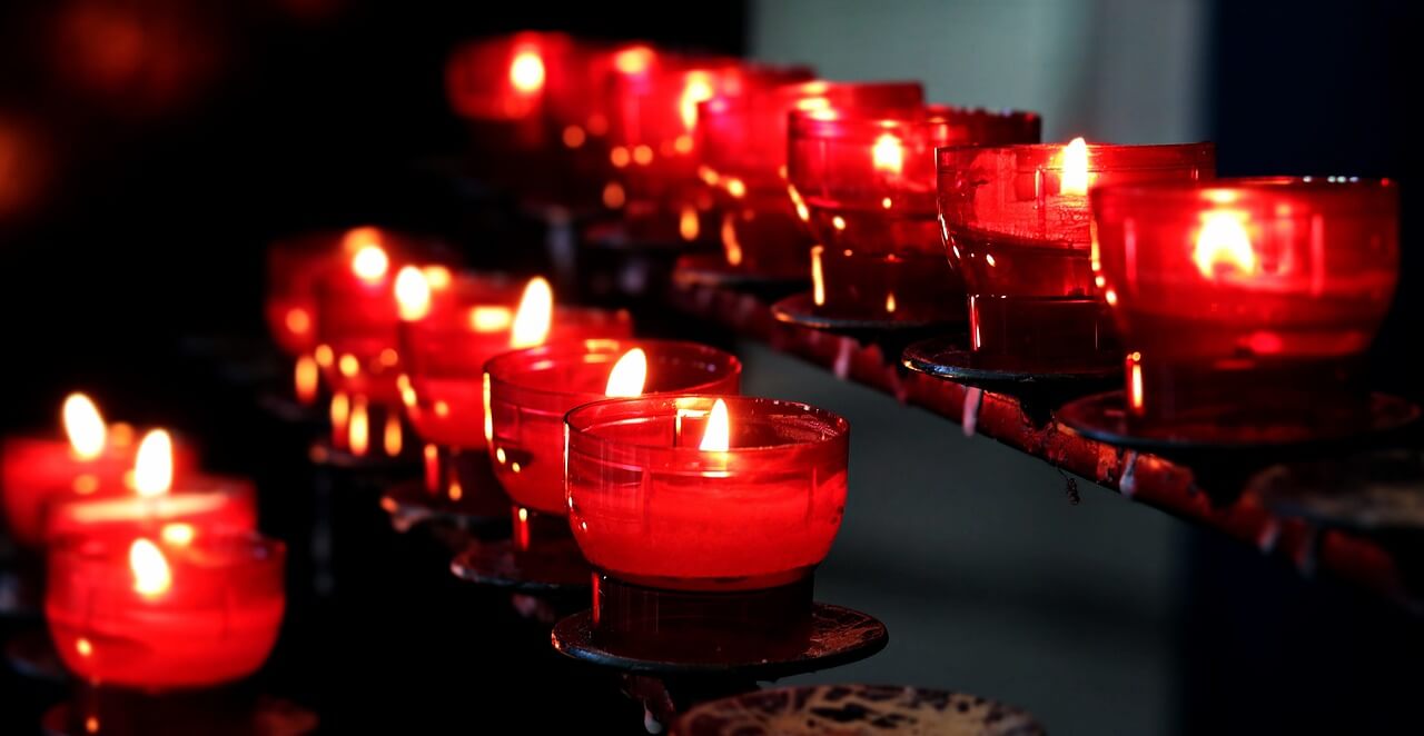 This is a photo of prayer candles