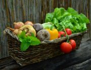 Basket full of fresh vegetables